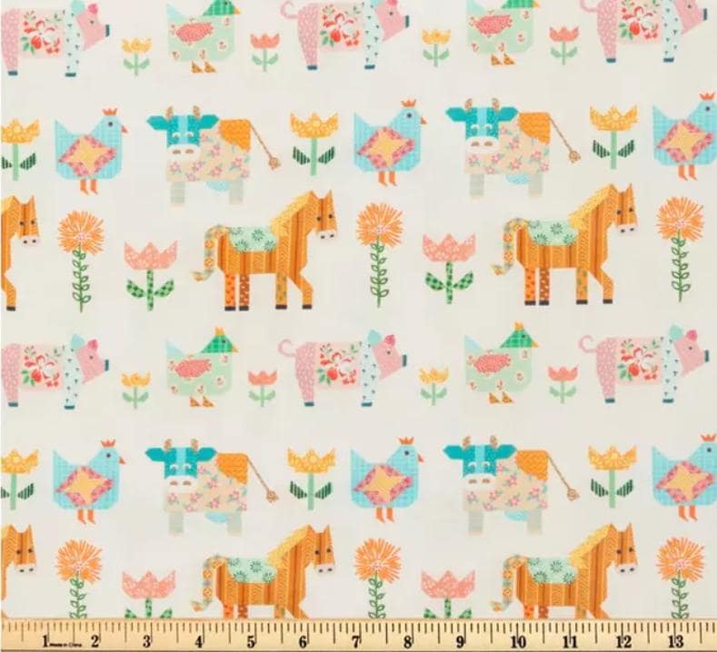 Patchwork Farm 100% Cotton Fabric -Continuous Cuts -Fast shipping!
