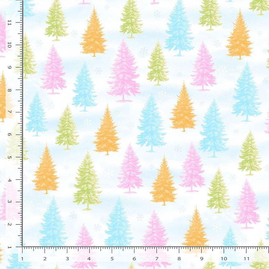 Homestead Holiday Cotton Fabric- TT-Charisma CD3651 Multi - Snowy Pine Cotton Fabric- 100% Cotton -