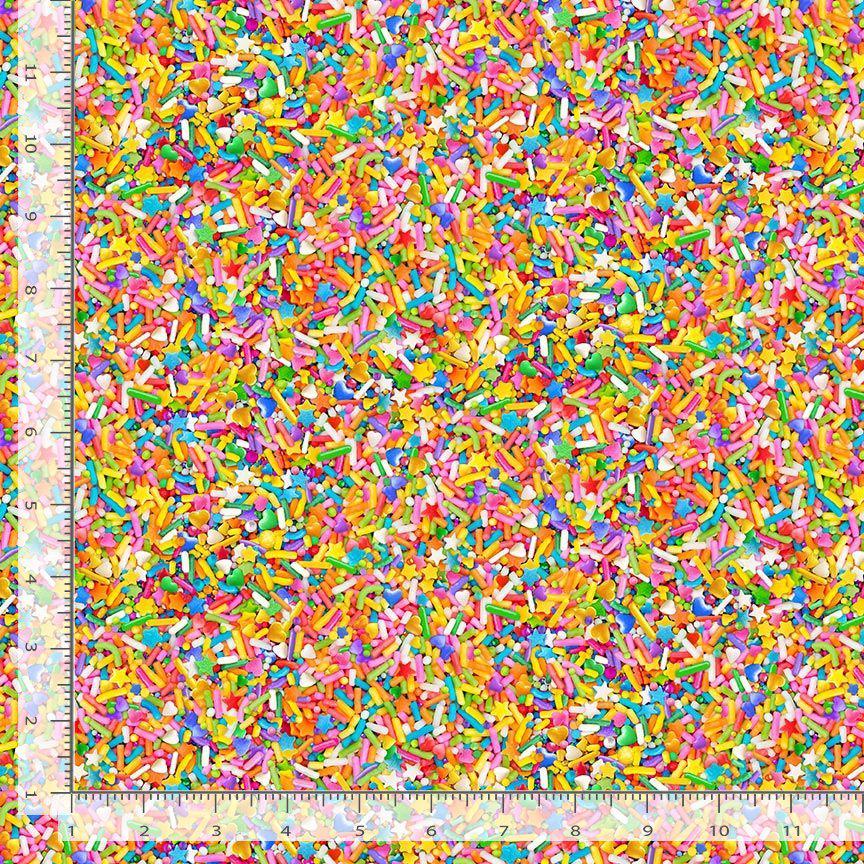 Rainbow Sprinkles Novelty Cotton Fabric - 100% Cotton TT-Food CD3783 Multi - Rainbow Sprinkles
