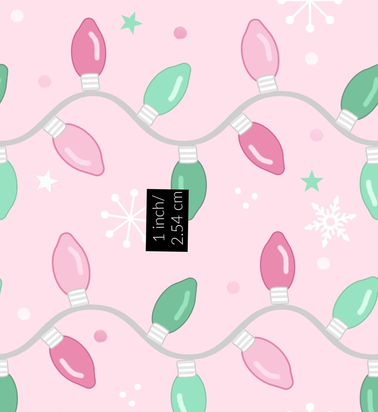 Wonderland String Lights on Pink 100% Cotton Fabric- continuous cuts - Drewie Pie Fabrics