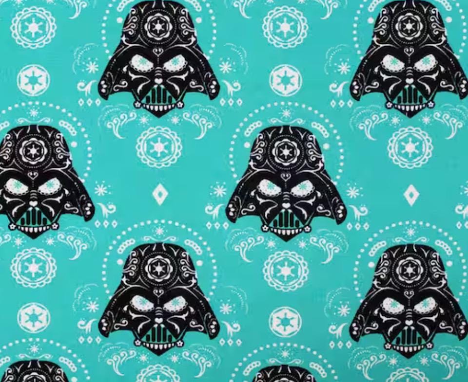 Star Wars Teal Darth Vader Cotton fabric- 100% Cotton Licensed Fabric