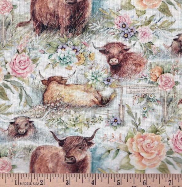 Springs Creative - Highland Ranch by Susan Winget Designs Cotton Fabric- 100% Cotton - Fabric- continuous cuts