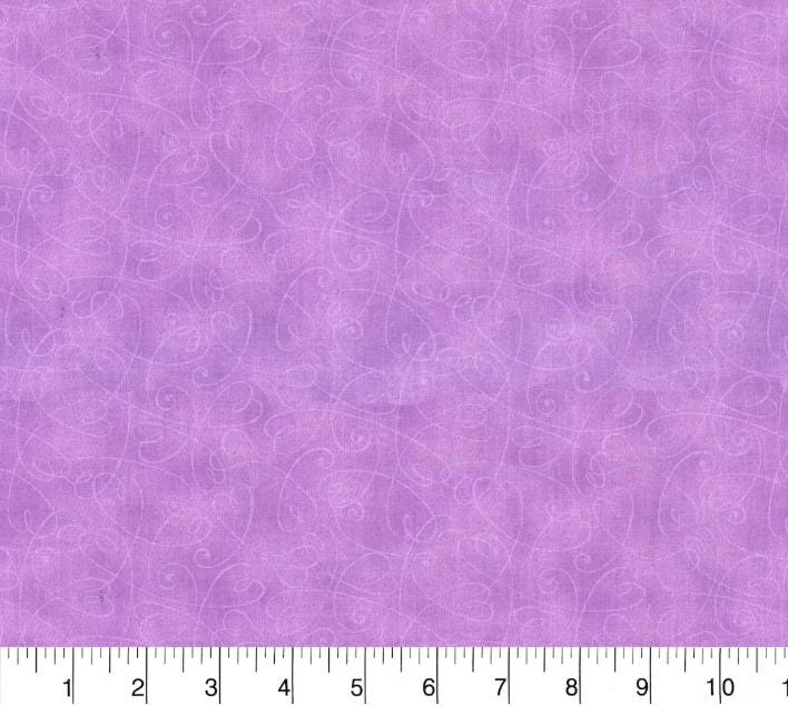 Purple Tonal Swirl Hearts - 100% Cotton Continuous cuts - Fabric Traditions