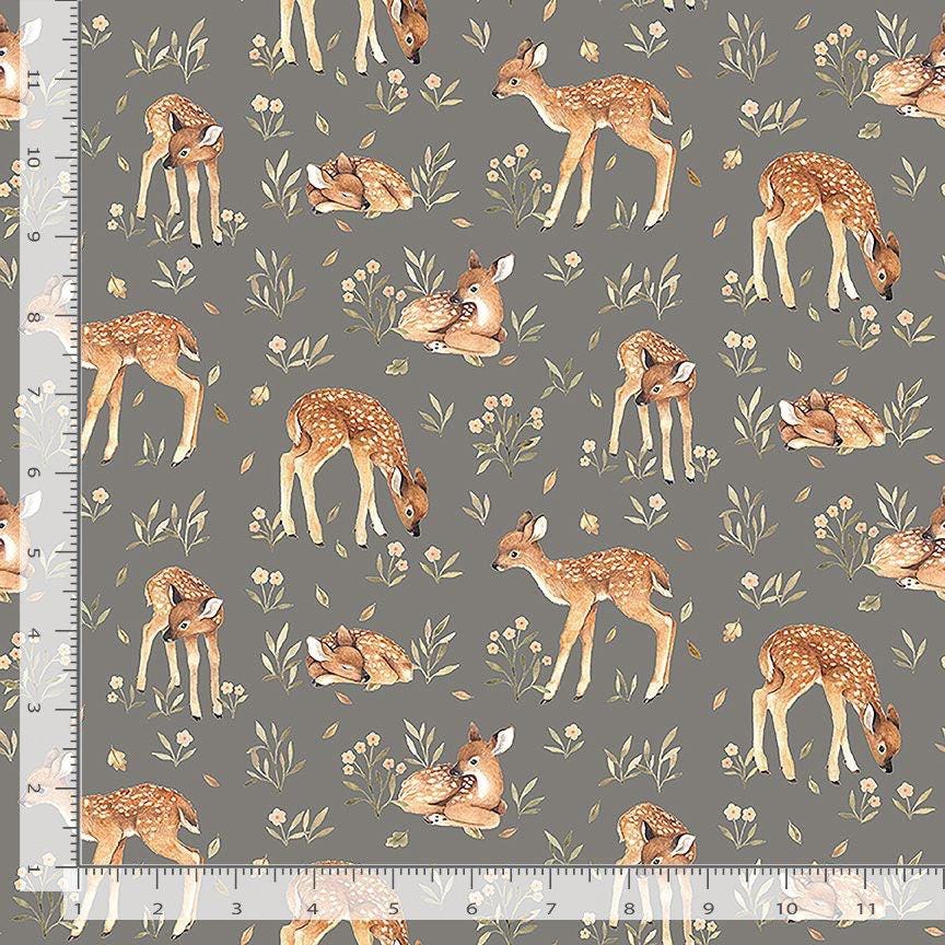 Forest Oh Deer Woodland Cotton fabric- - 100% Cotton - Continuous cuts- Deer
