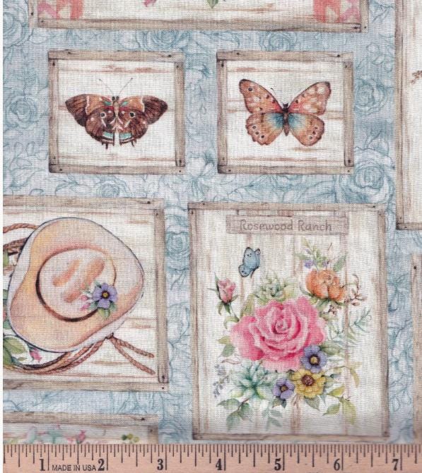 Highland Ranch by Susan Winget Designs Cotton Fabric- 100% Cotton - Fabric- continuous cuts SC-81429-160 (2035-0666) Blue - Highland Patch