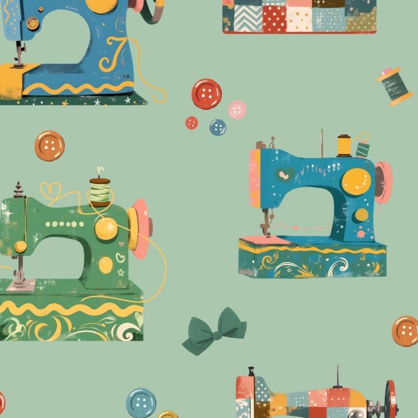 Sew Lovely Sew Vintage Cotton Fabric - 100% Cotton -