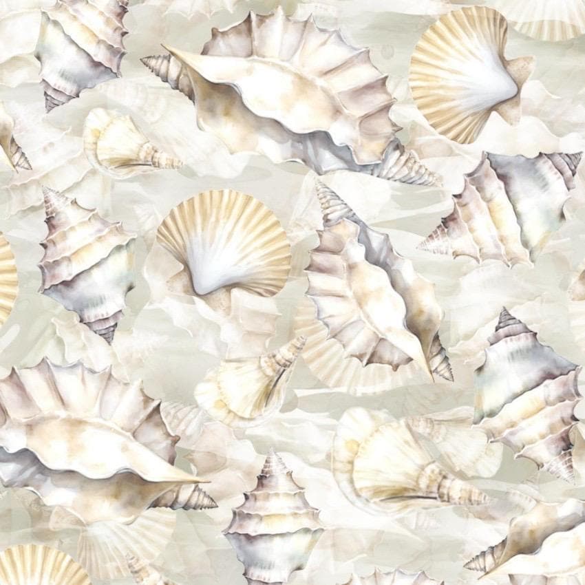 Sea Shells Cotton Fabric- 100% Cotton -