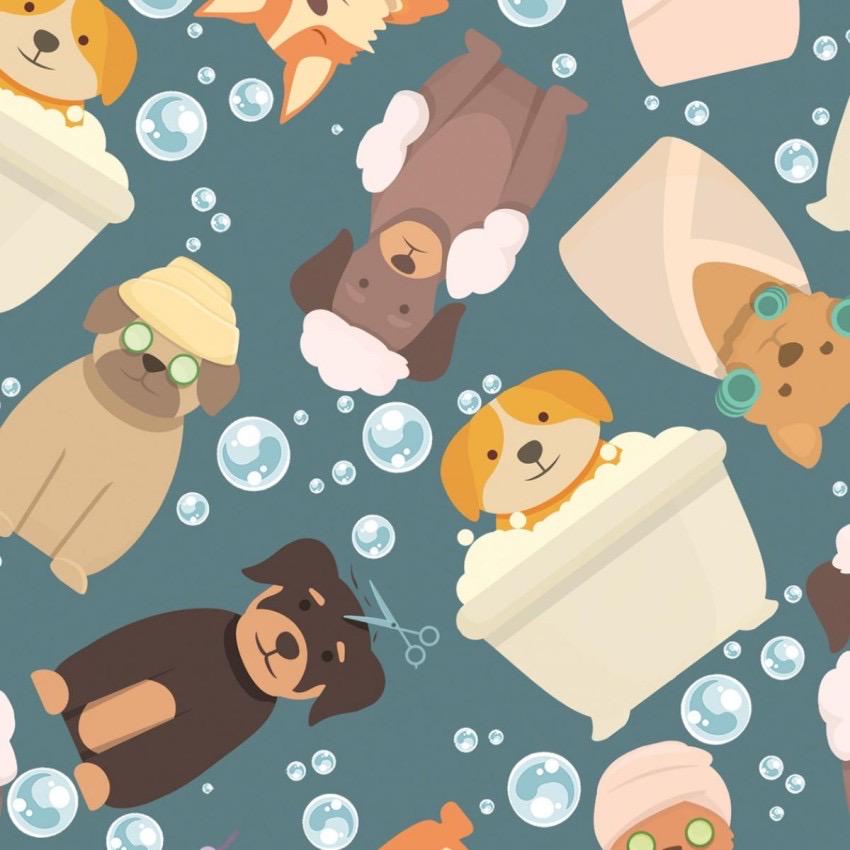 Sudsy Puppy Love 100% Cotton fabric Continuous cuts-