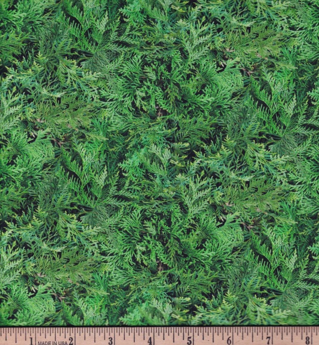 Cedar Branches 100% Cotton fabric - Continuous Cuts