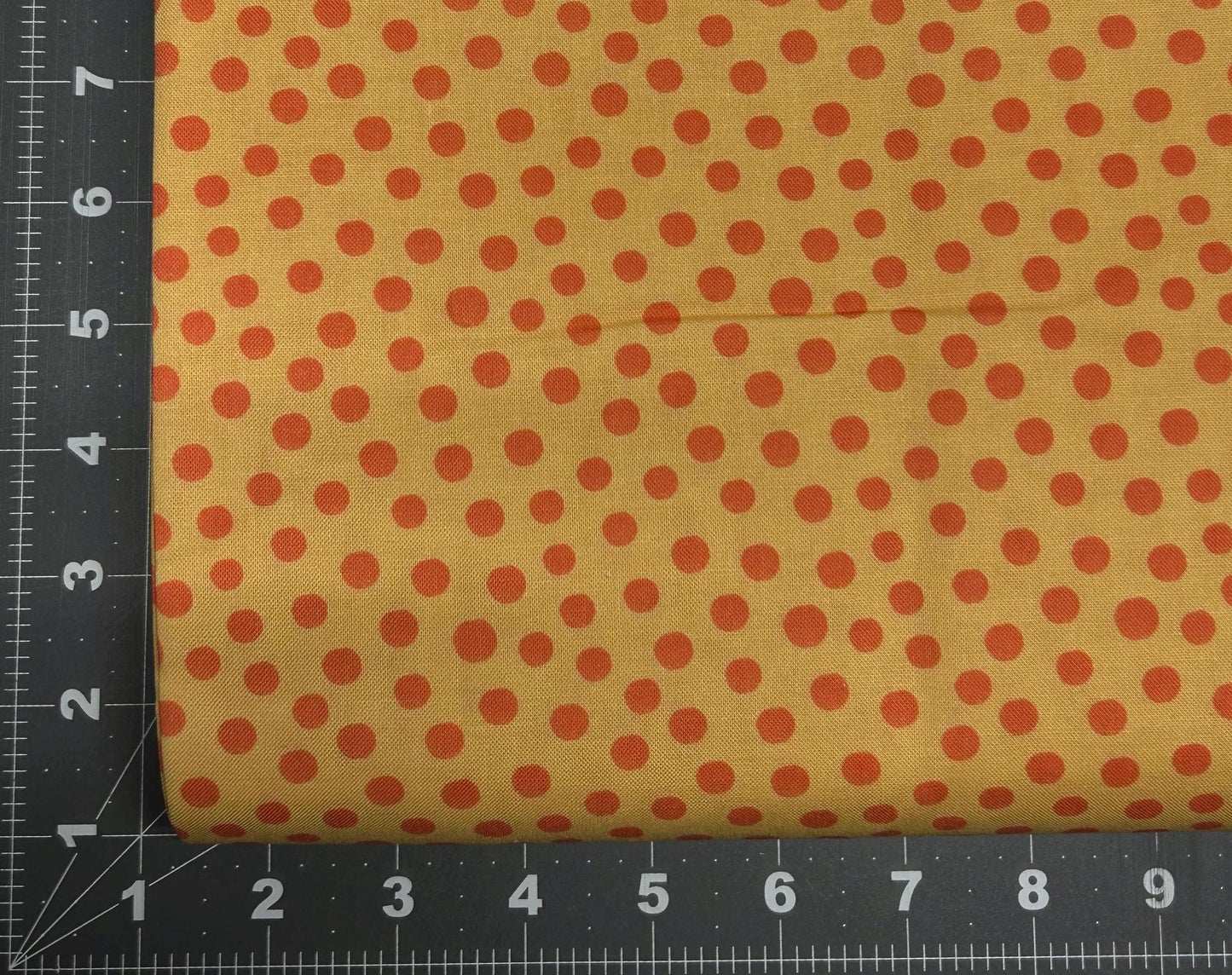 Dotted Fabric - Red dots on Yellow -100% Cotton -Drewie Pie Fabrics - Blender