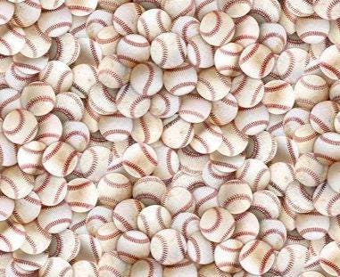 Baseballs 100% Cotton Fabric -Timeless Treasures CD3879 - Continuous Cuts