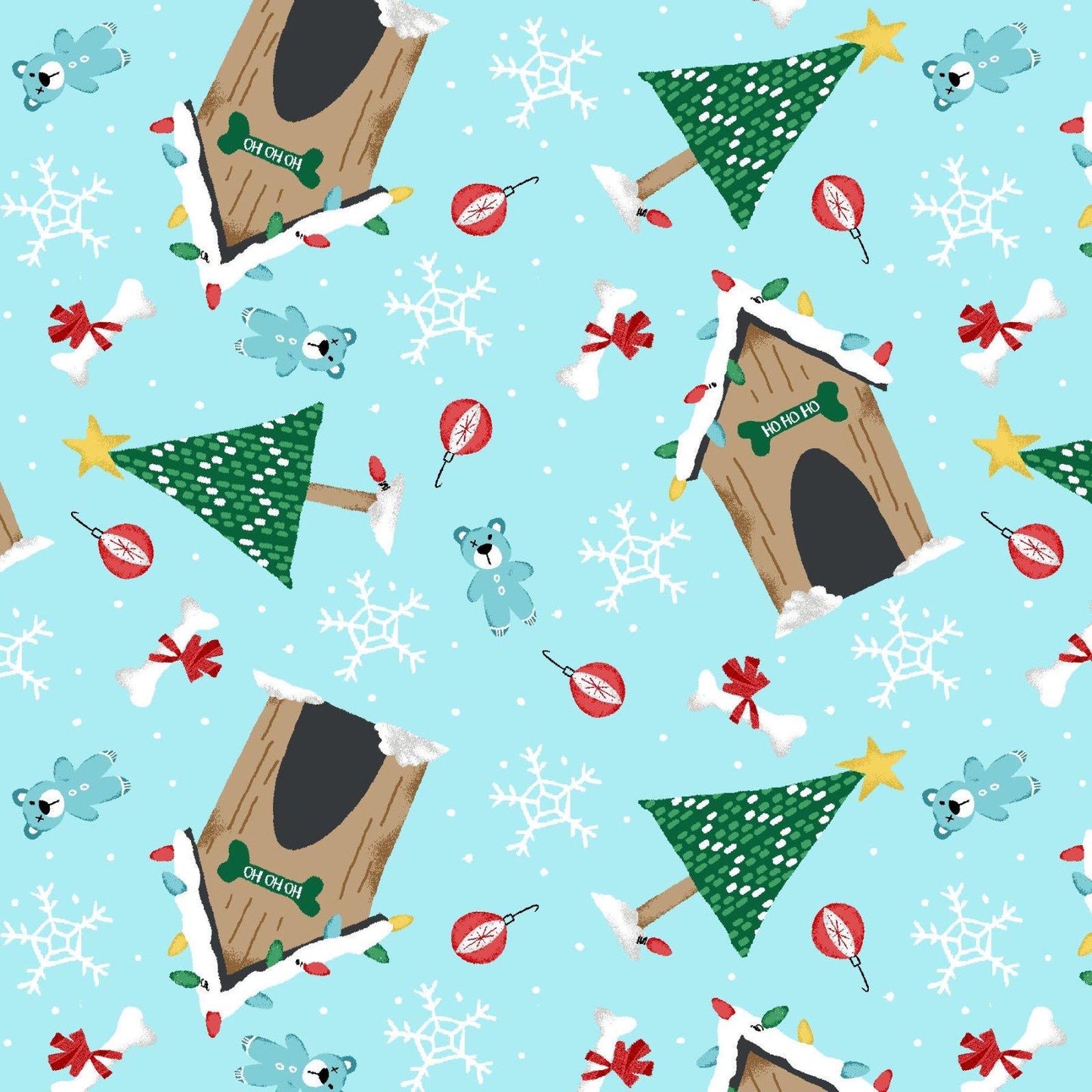 Merry Woofmas Christmas Fabric - 100% Cotton Continuous cuts