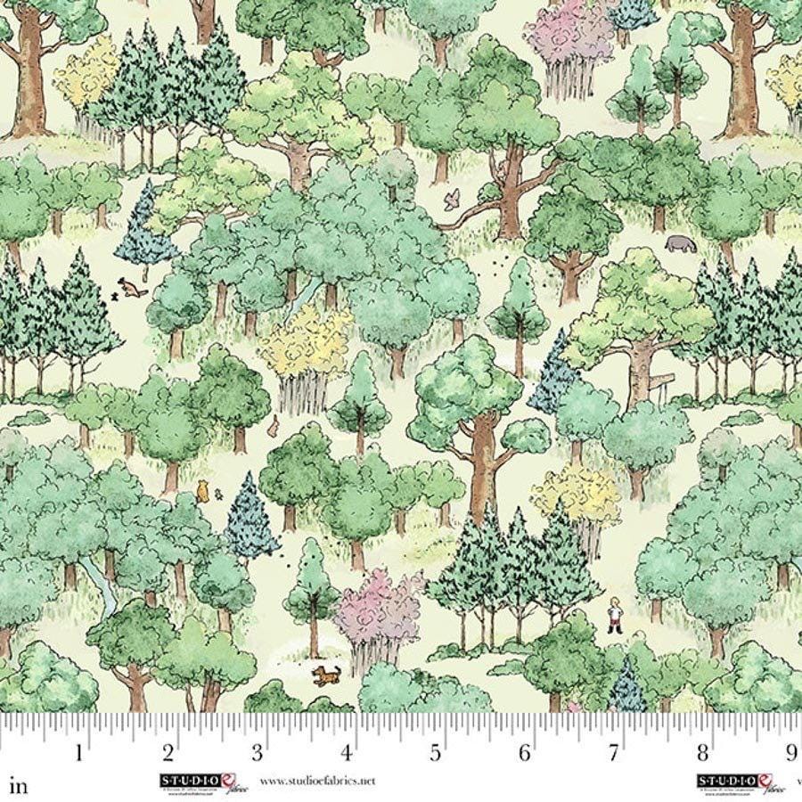 Winnie the Pooh Classic Forest Fabric 100% Cotton - continuous cuts Studio E - Licensed Fabric
