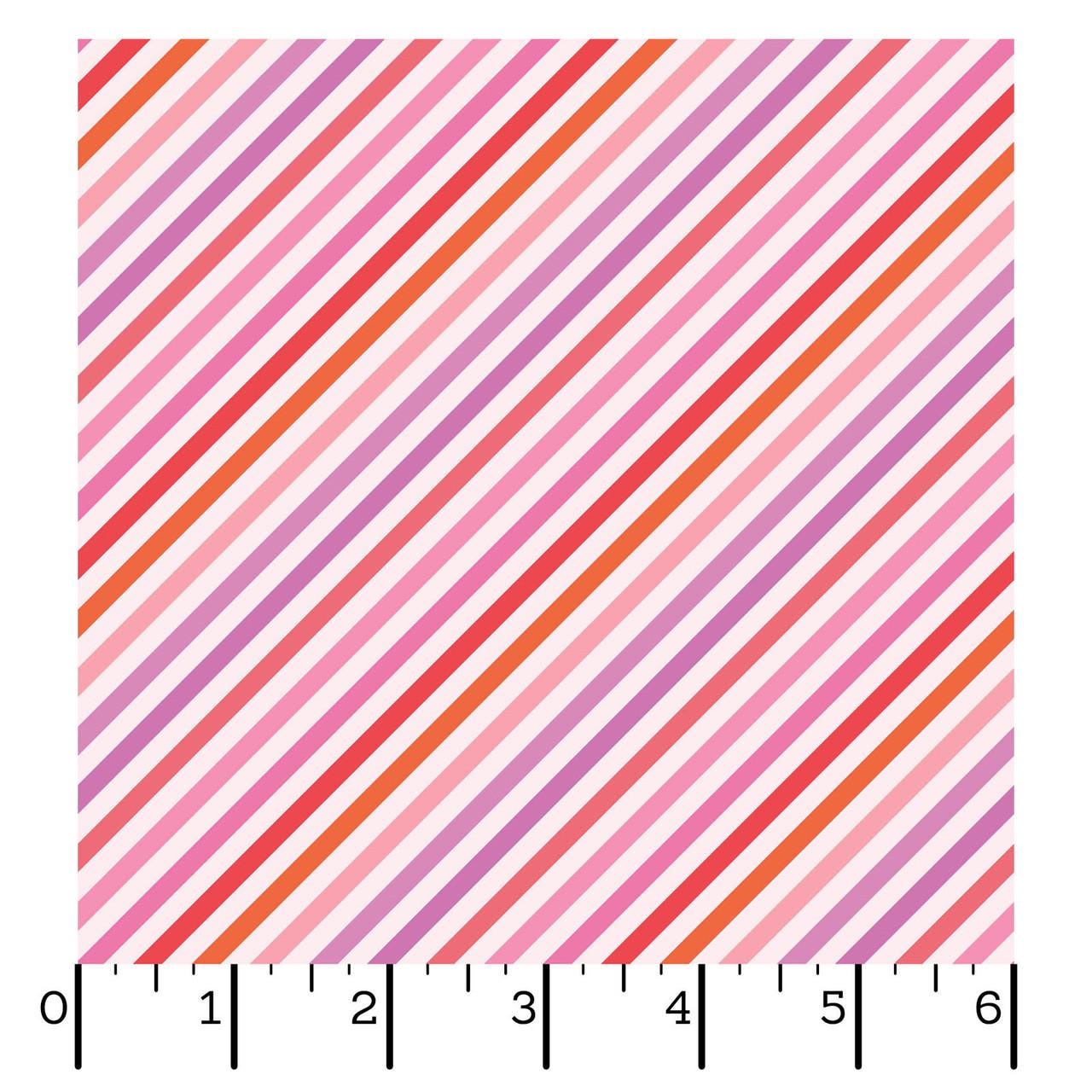 Sweet Shoppe Bias Stripe Christmas Cotton fabric- Fat Quarters - By the 1/2 Yard- 100% Cotton - Continuous Cuts MAS11030-P