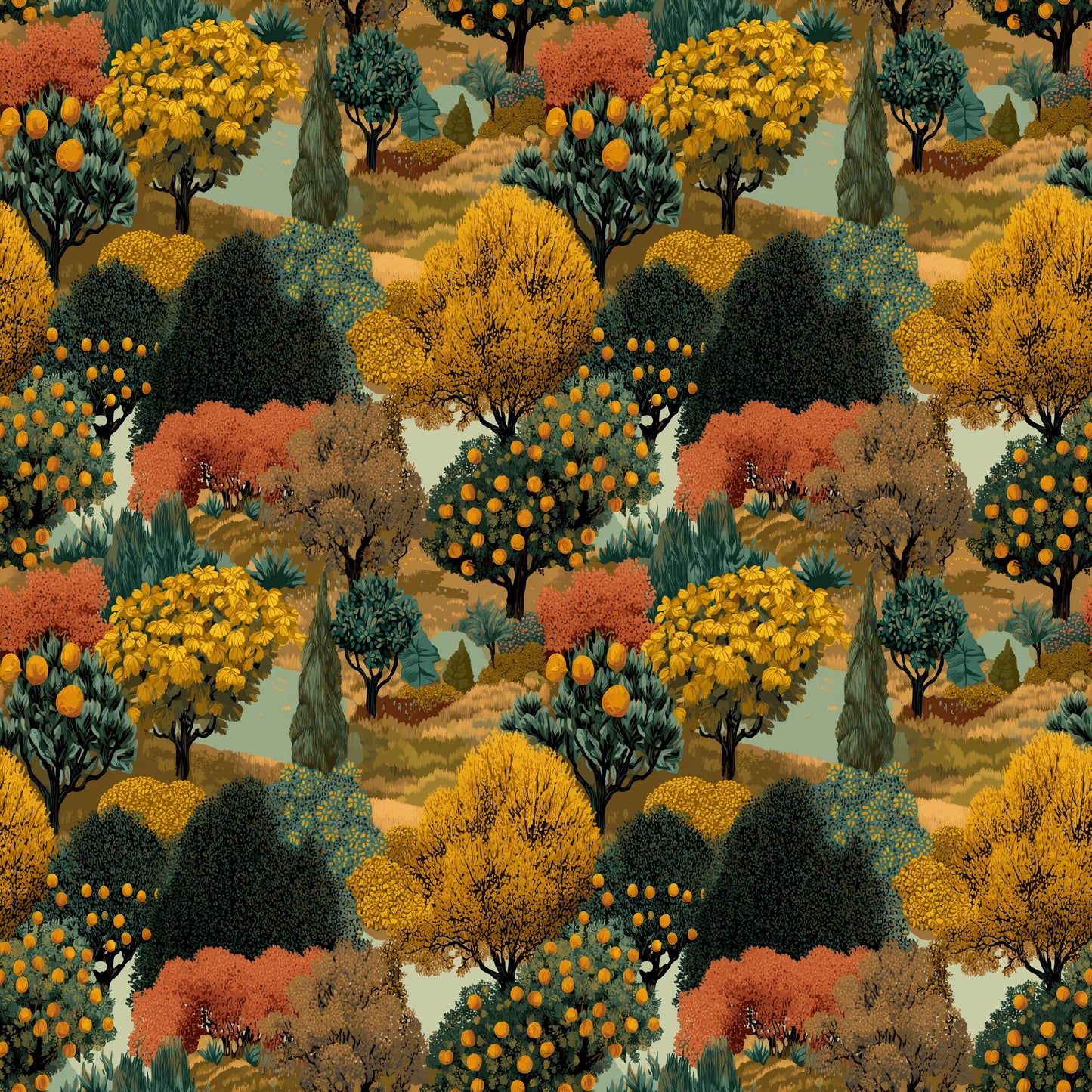 Autumn Orchard 100% Cotton Fabric - Continuous Cuts - Drewie Pie Fabrics