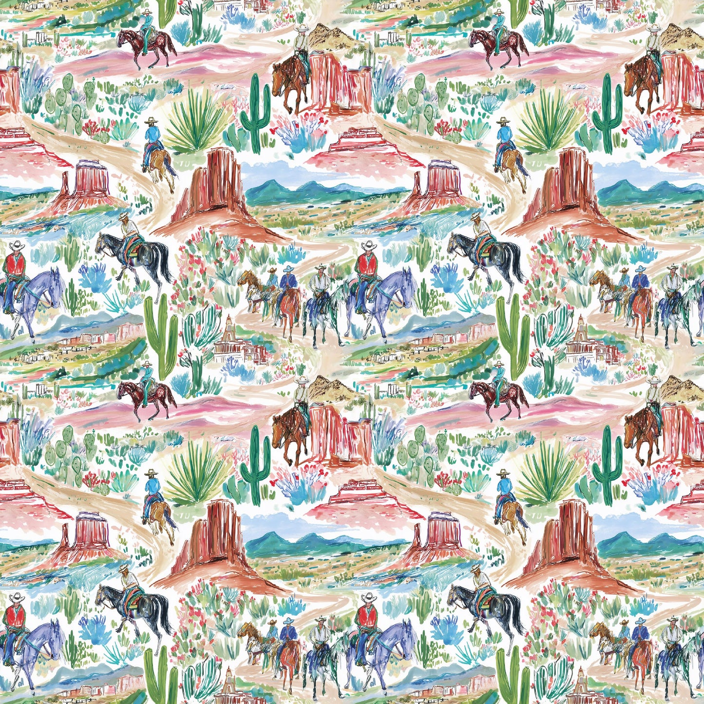 Canyons & Cowboys 100% Cotton Fabric - Continuous Cuts - Drewie Pie Fabrics