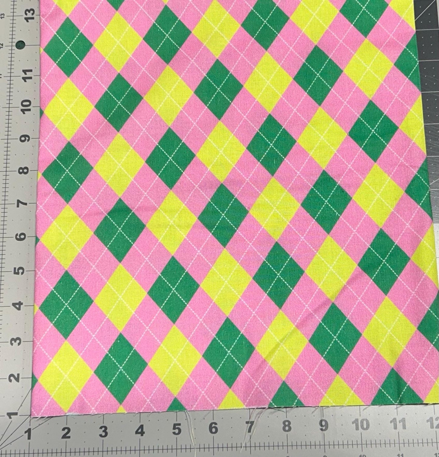 Freckle and Lollie Court & Club Argyle Cotton Fabric -100% Cotton - FLCC D150 A Pink Argyle - Blender
