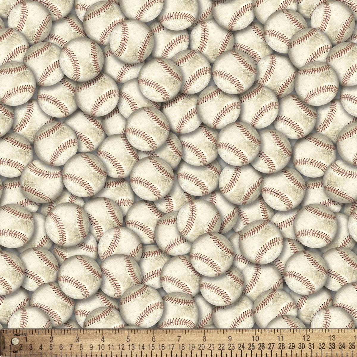 All Star Sports Cotton DT-4634-6C-1 Multi - Vintage Baseballs 100% Cotton Fabric - David Textiles