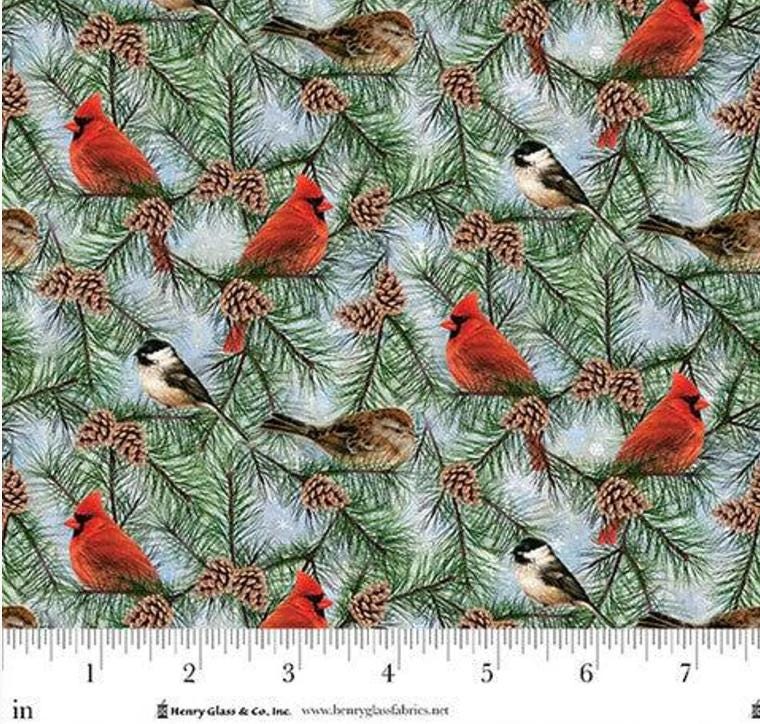 Believe by Henry Glass Cardinal Holiday Fabric 100% Cotton - Fabric- continuous cuts