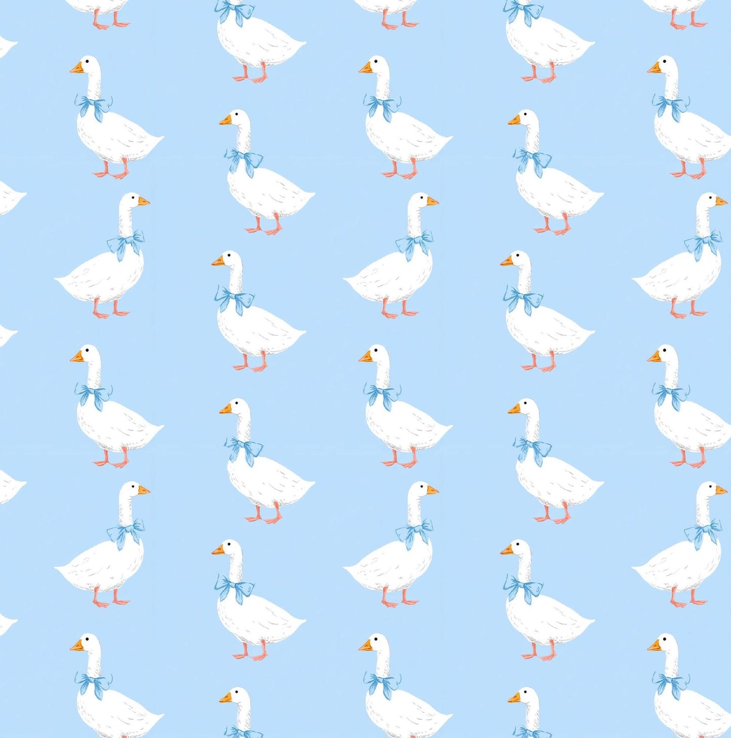 Blue Goose Cotton fabric- Continuous cuts- 100% Cotton-