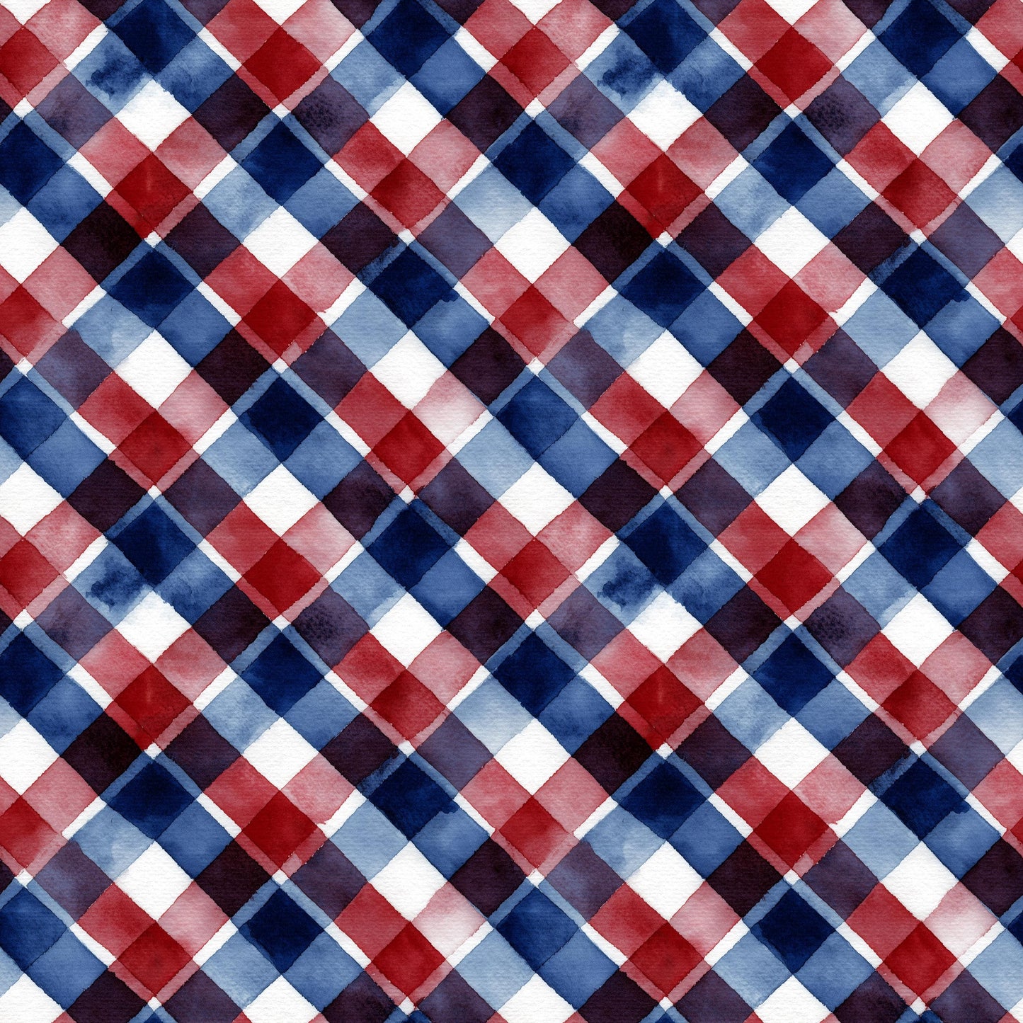 Patriotic Bias Plaid Cotton fabric - 100% Cotton - continuous cuts Drewie Pie Fabrics - Blender