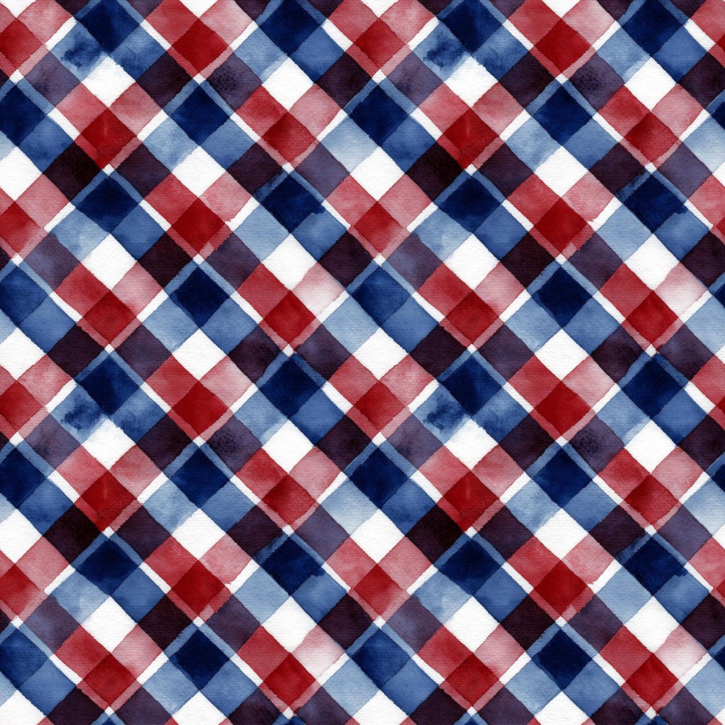 Patriotic Bias Plaid Cotton fabric - 100% Cotton - continuous cuts Drewie Pie Fabrics - Blender