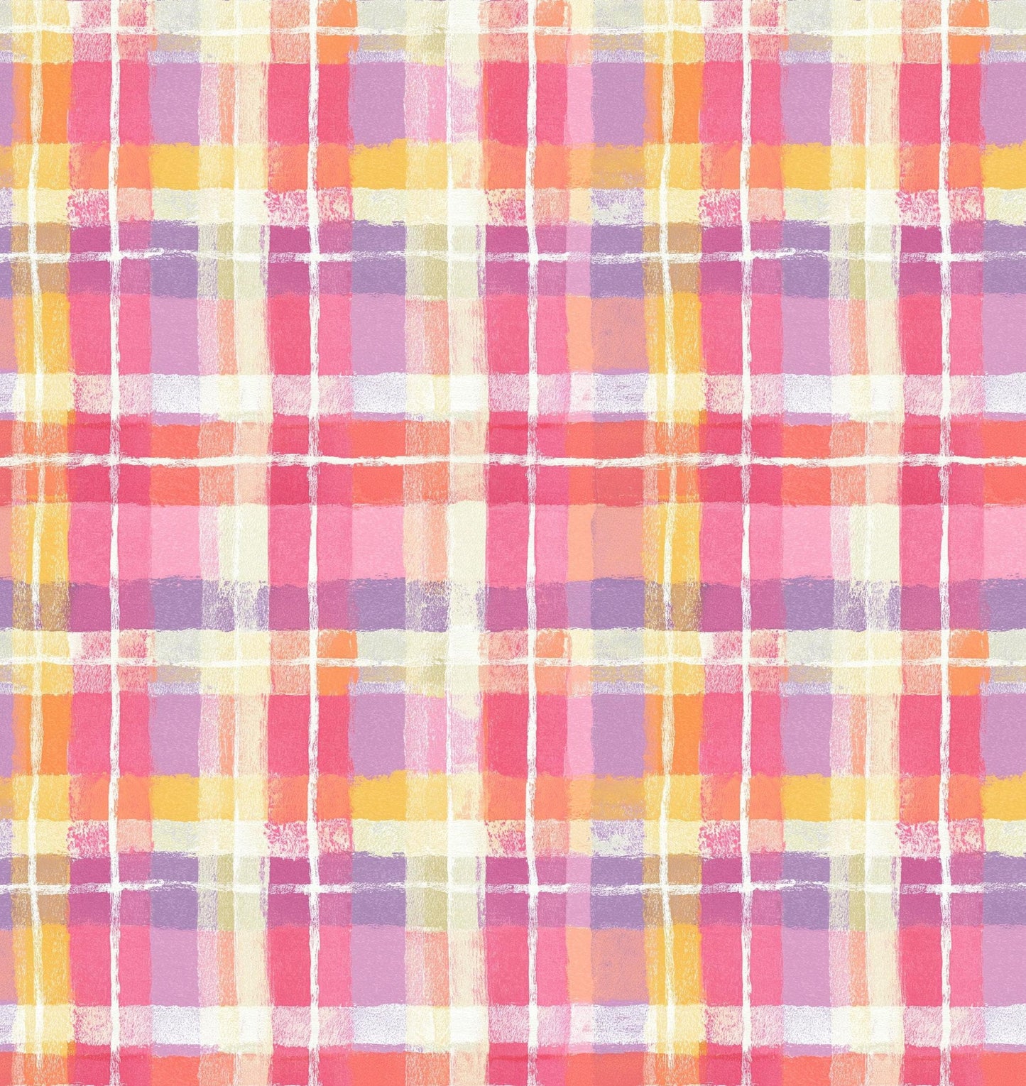 Spring Plaid Cotton Fabric- 100% Cotton Continuous Cuts Drewie Pie Fabrics