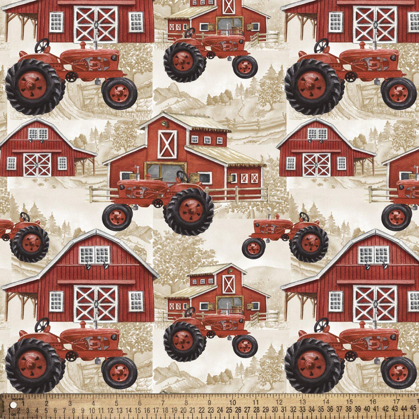 Farm Tractors by David Textiles - Fabric - 100% Cotton - DT-Potpourri of Novelty DX-4068-4C-1 Farm Tractors