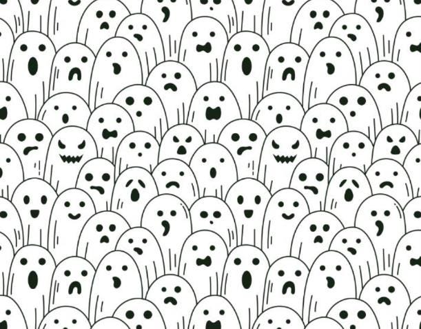 Stacked Ghosts Halloween 100% Cotton Fabric - Drewie Pie Fabrics