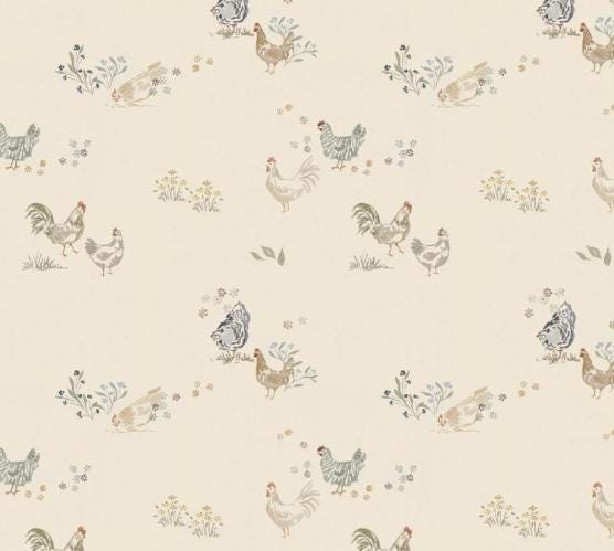 Subtle Chickens Cotton fabric- Continuous cuts- 100% Cotton- Drewie Pie Fabrics
