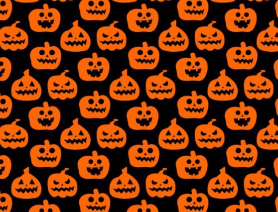 Jack-o-Lanterns on Black Halloween 100% Cotton Fabric - Drewie Pie Fabrics