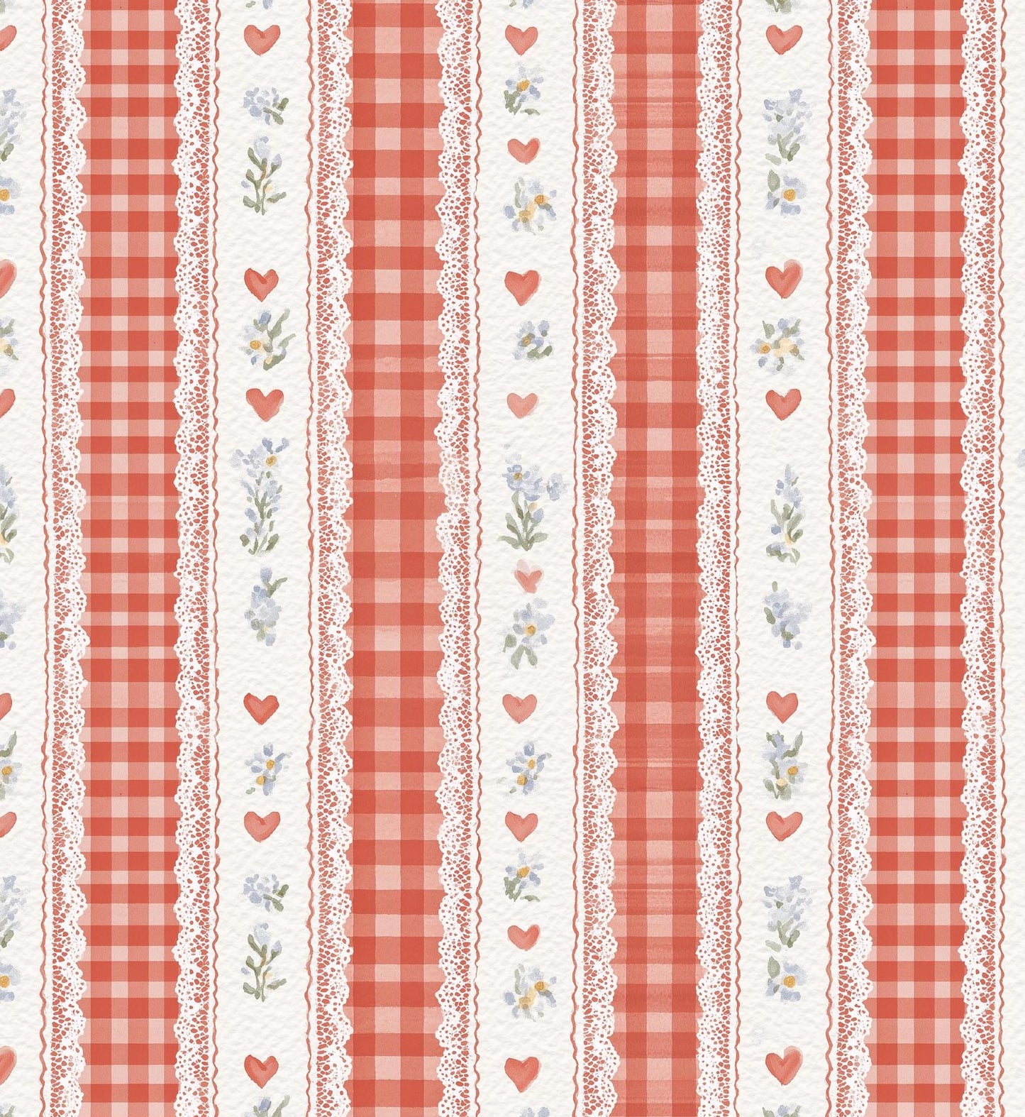 Heart Ribbon Cotton Fabric- 100% Cotton - Continuous Cuts
