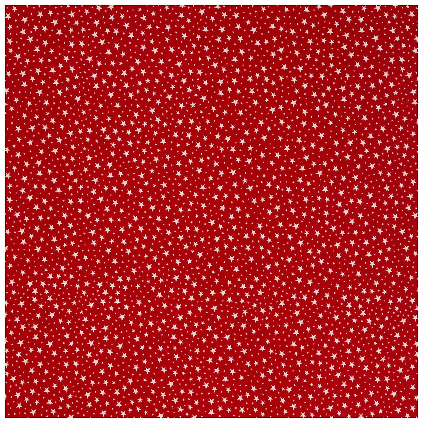 Multi Stars on Red Cotton fabric - 100% Cotton - continuous cuts