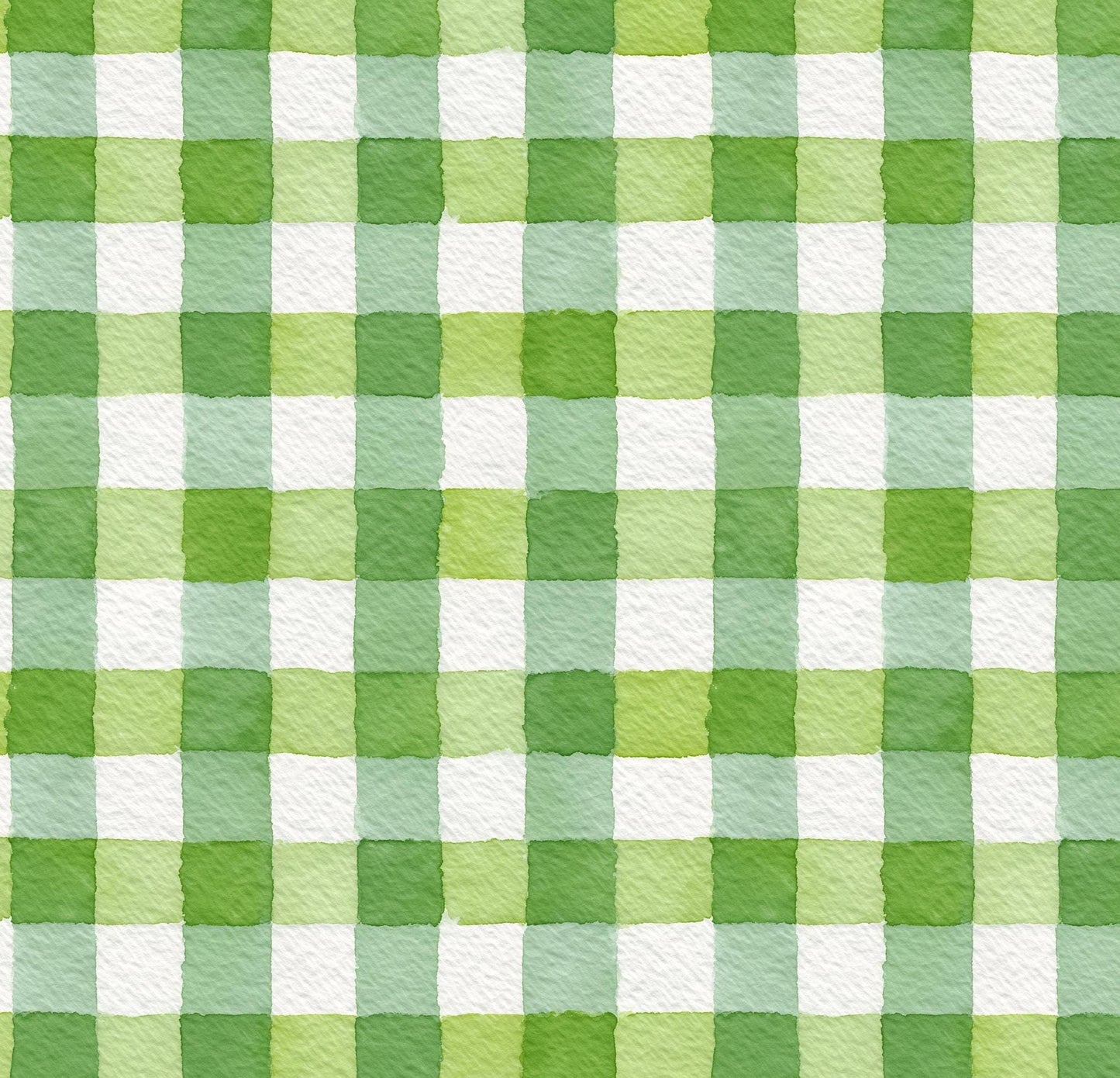St Patrick's Day Watercolor Plaid Cotton Fabric- green cotton fabric 100% Cotton - continuous cuts