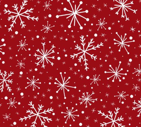 Snowflakes on Red Christmas Cotton Fabric - 100% Cotton - Drewie Pie Fabrics