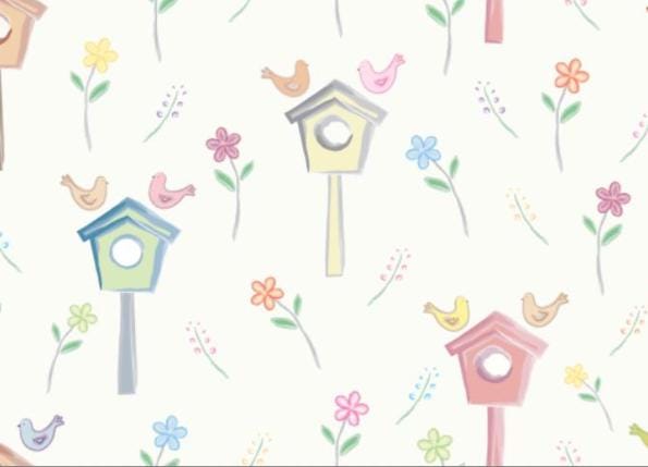 Birdhouses Cotton Fabric- 100% Cotton Continuous Cuts - Drewie Pie Fabrics