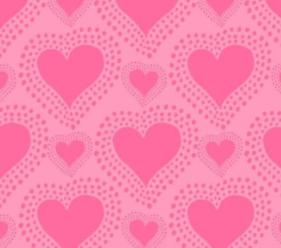Valentines Hearts Pink Cotton Fabric- 100% Cotton Continuous Cuts Drewie Pie Fabrics