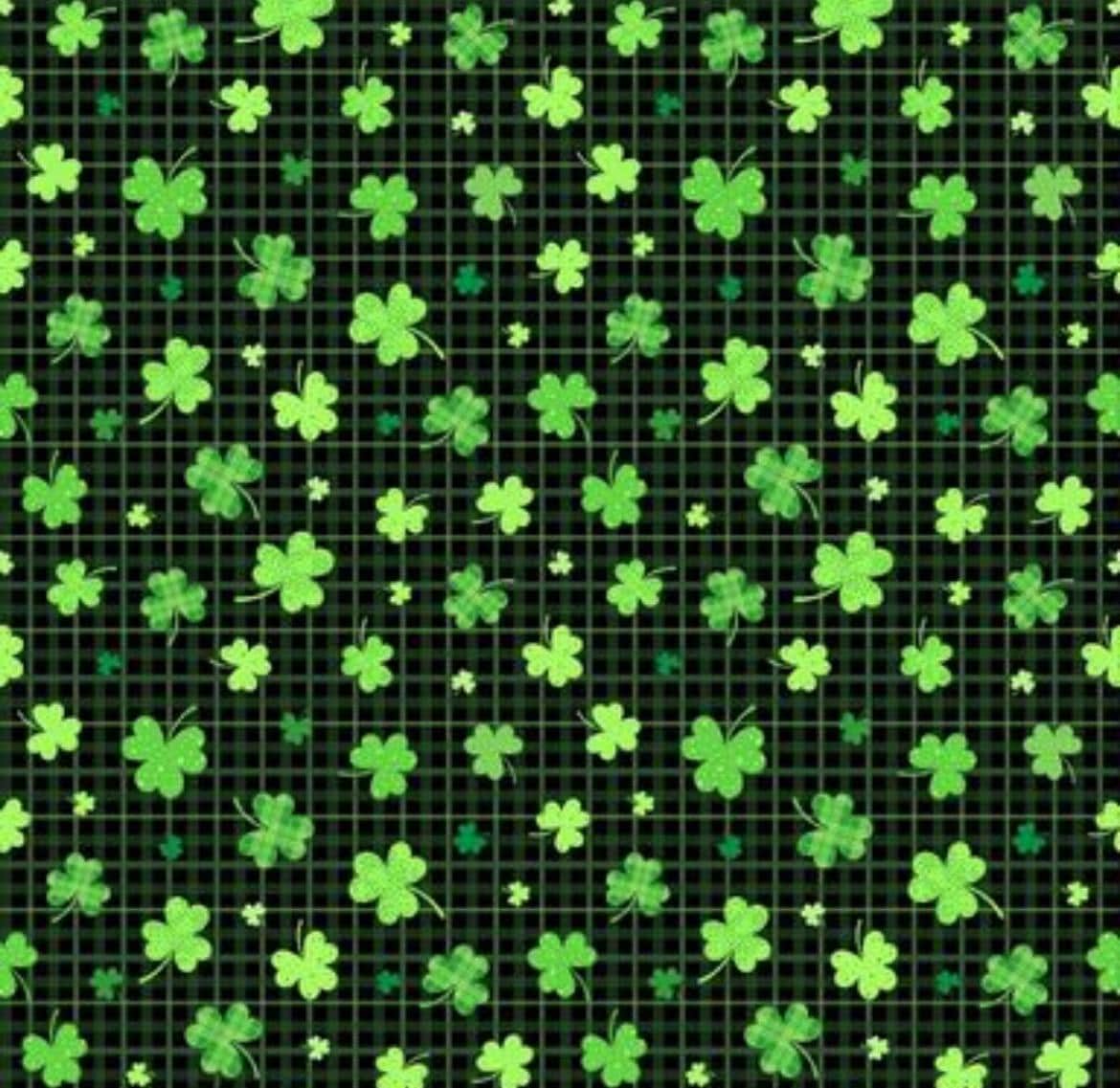 St. Patrick’s Day Plaid- Shamrocks Cotton fabric - 100% Cotton - continuous cuts - Timeless Treasures - Fast shipping