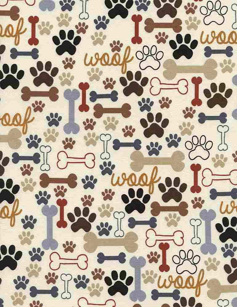 Bones & Paws Cotton fabric 100% Cotton - Continuous Cuts TT-DOG-CD2372 - Continuous Cuts