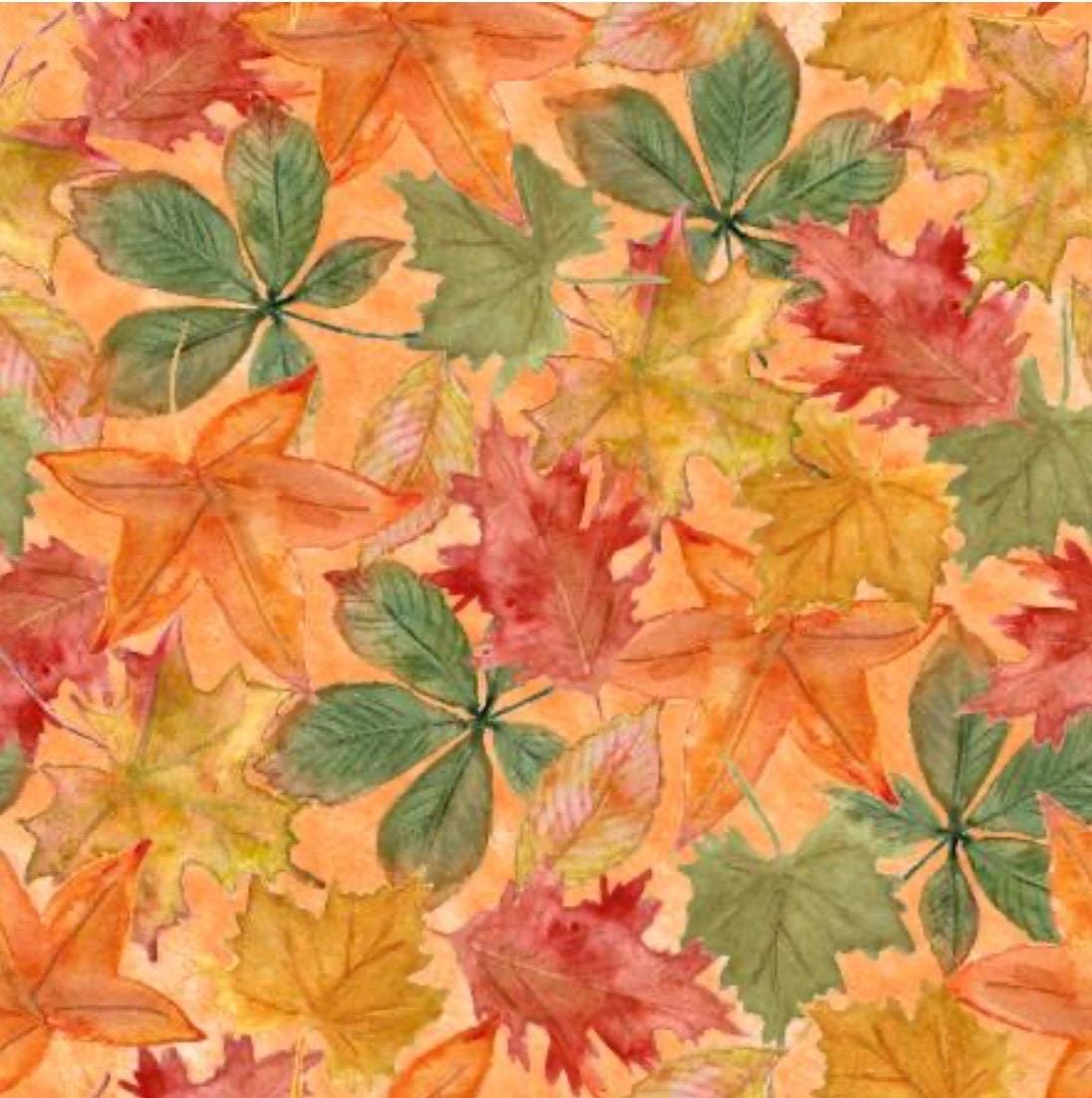 Harvest home Orange Autumn Tapestey, 100% Cotton Continuous Cuts