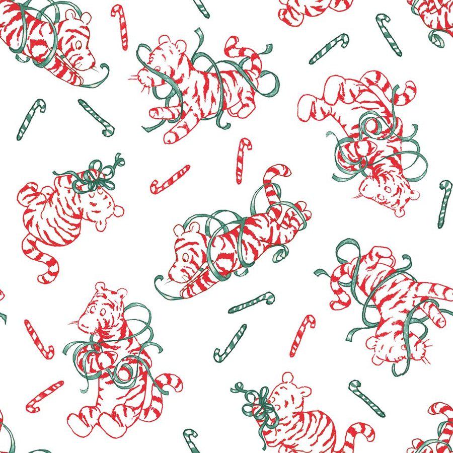 Christmas Winnie the Pooh Bear Peppermint Tiggers Fabric 100% Cotton - Licensed Fabric Christmas at Pooh Corner