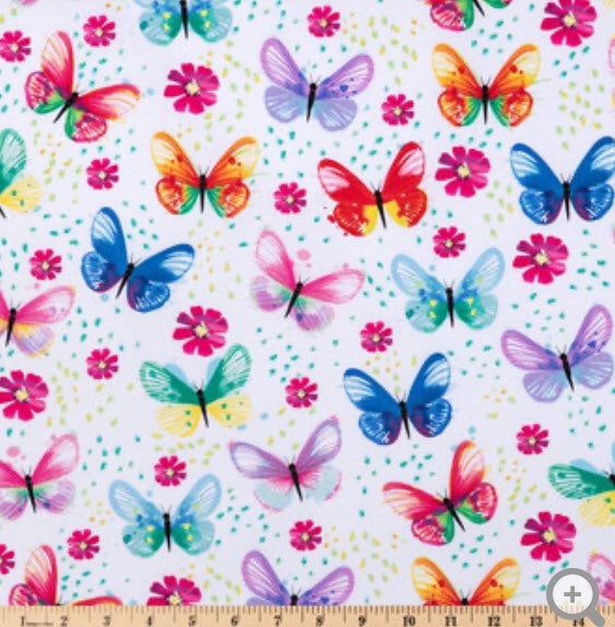 Watercolor butterflies - 100% Cotton