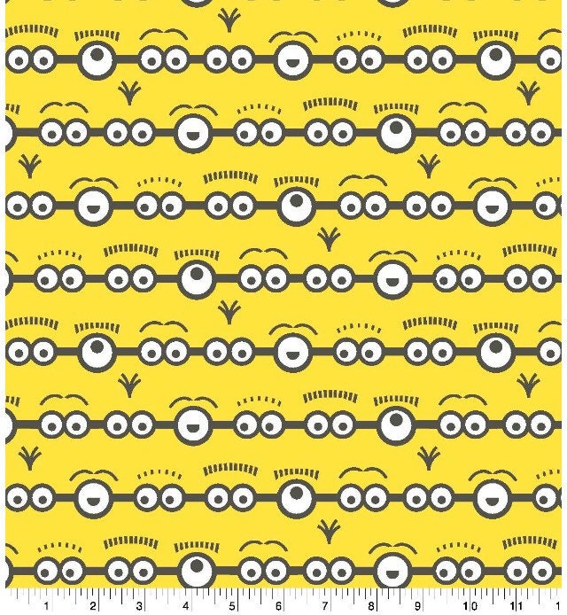 Minions on yellow-100% Cotton - Licensed Fabric