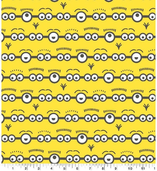 Minions on yellow-100% Cotton - Licensed Fabric