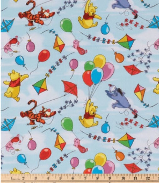 Winnie the Pooh Bear Fabric - 100% Cotton -