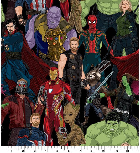 Superhero Fabric 100% Cotton - Avengers - Iron Man - Hulk -Black Panther -Thor - Captain America - Hulk - Spider-man - Iron Man