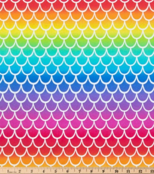Rainbow Mermaid Scales - 100% Cotton Fabric