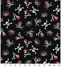 Pirates on black 100% Cotton - Hi Fashion Fabrics - Halloween -