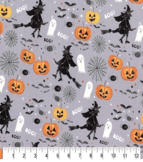 Boo! & Witches - Fabric-100% Cotton - Halloween Fabric