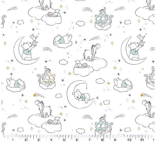 Winnie the Pooh baby friends- Bear Fabric- 100% Cotton - Licensed Fabric